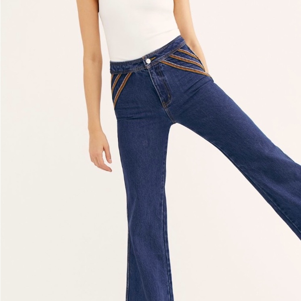 Free People Over The Rainbow Flare Jeans